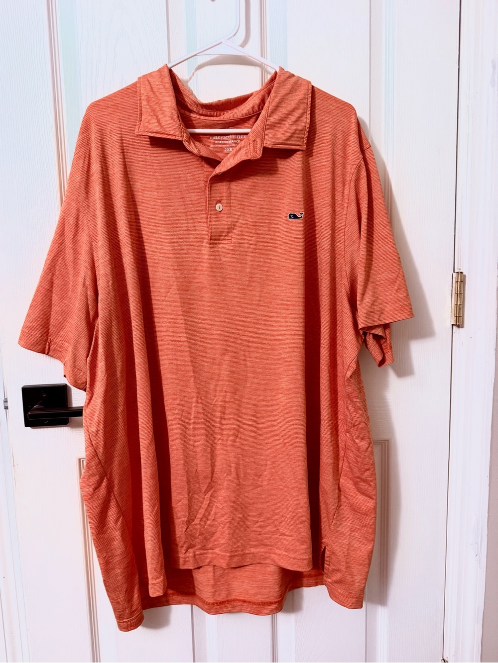 Vineyard Vines Men's Short Sleeve Polo in Coral Orange
